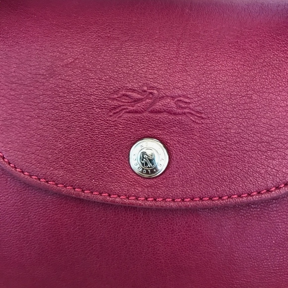 Longchamp Leather Dark Red  Le Pliage Cuir  bag - Picture 4 of 10